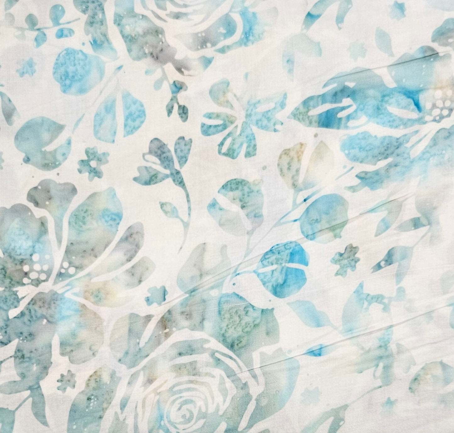 Sea Mist Blooms Hoffman Bali Batik