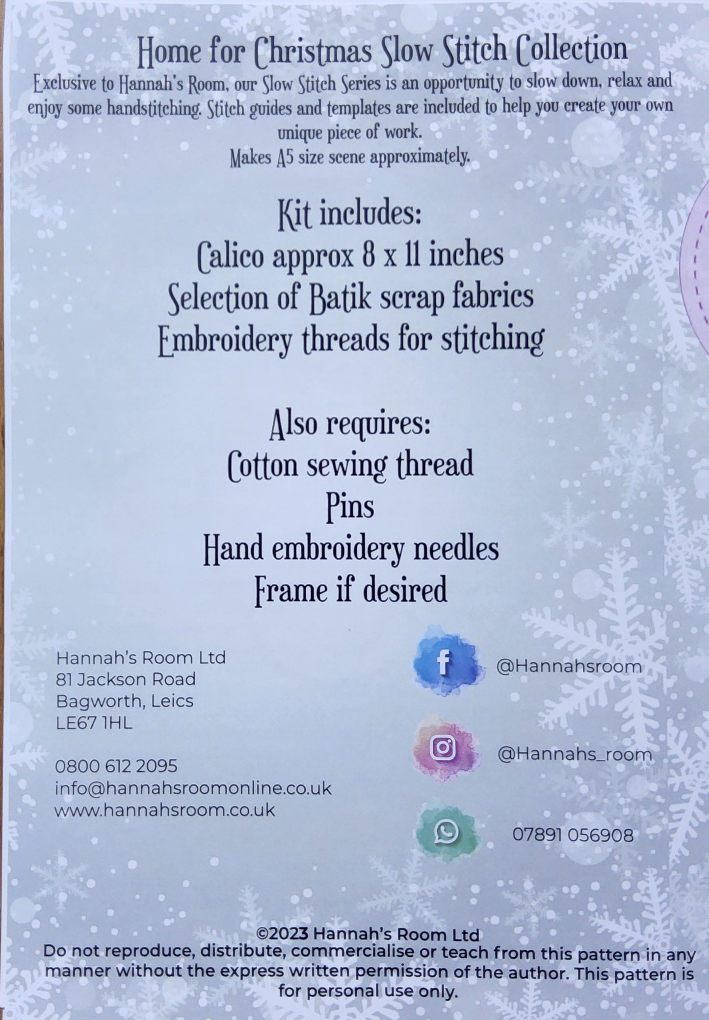 Home for Christmas- Slow Stitch Kit