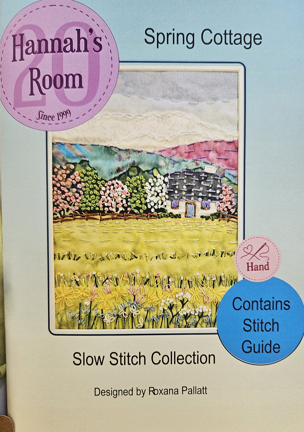 Spring Cottage Slow Stitch Kit – Hand Embroidery & Fabric Collage Project – DIY Textile Art – Relaxing Mindful Craft Gift
