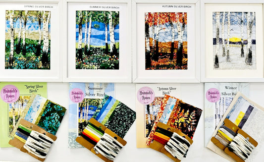 Silver Birch Four Seasons Slow Stitch Kit Collection – Spring, Summer, Autumn & Winter Woodland Textile Art
