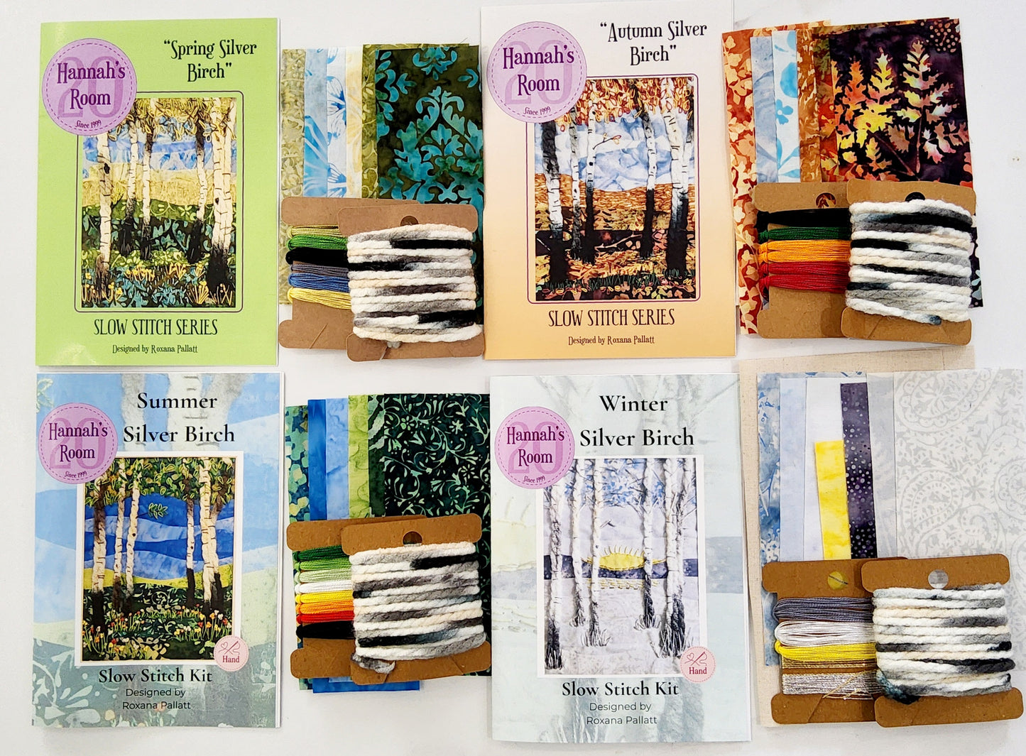Silver Birch Four Seasons Slow Stitch Kit Collection – Spring, Summer, Autumn & Winter Woodland Textile Art