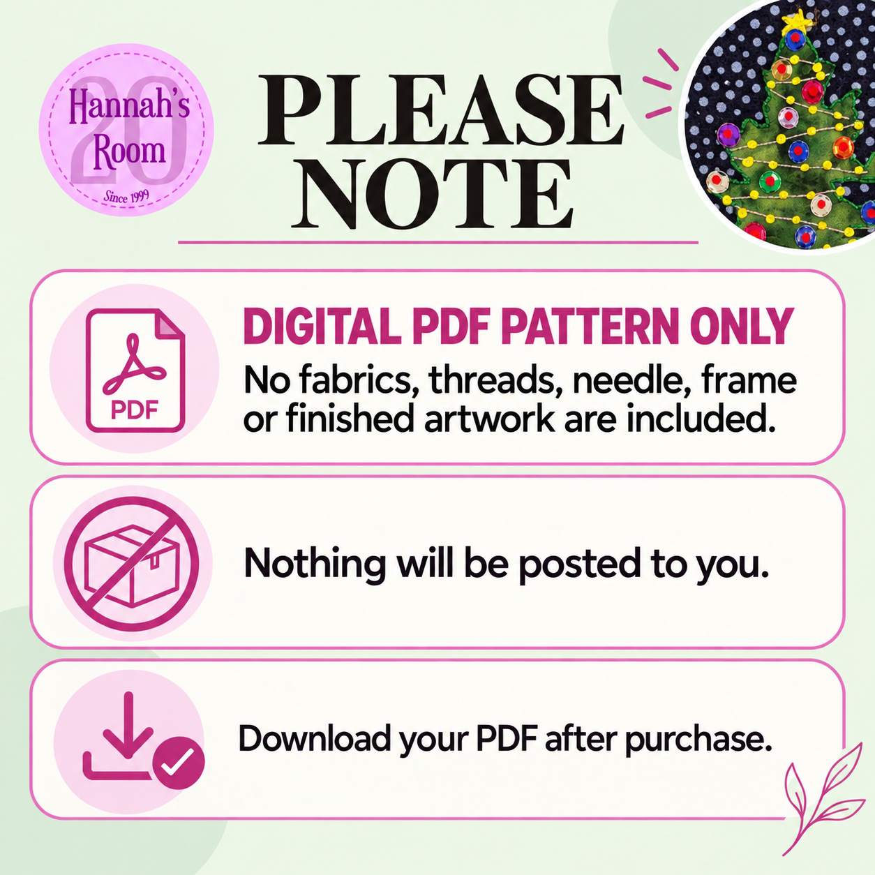 Christmas Tree Slow Stitch Pattern – Digital Download
