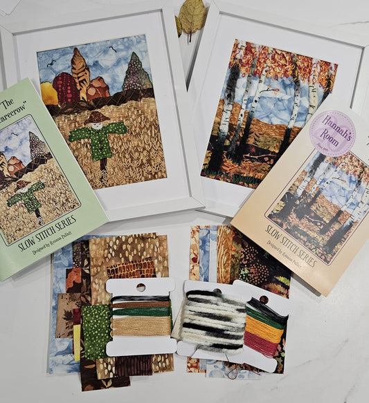 AUTUMN BUNDLE Autumn Silver Birch & The Scarecrow - Slow Stitch Kits