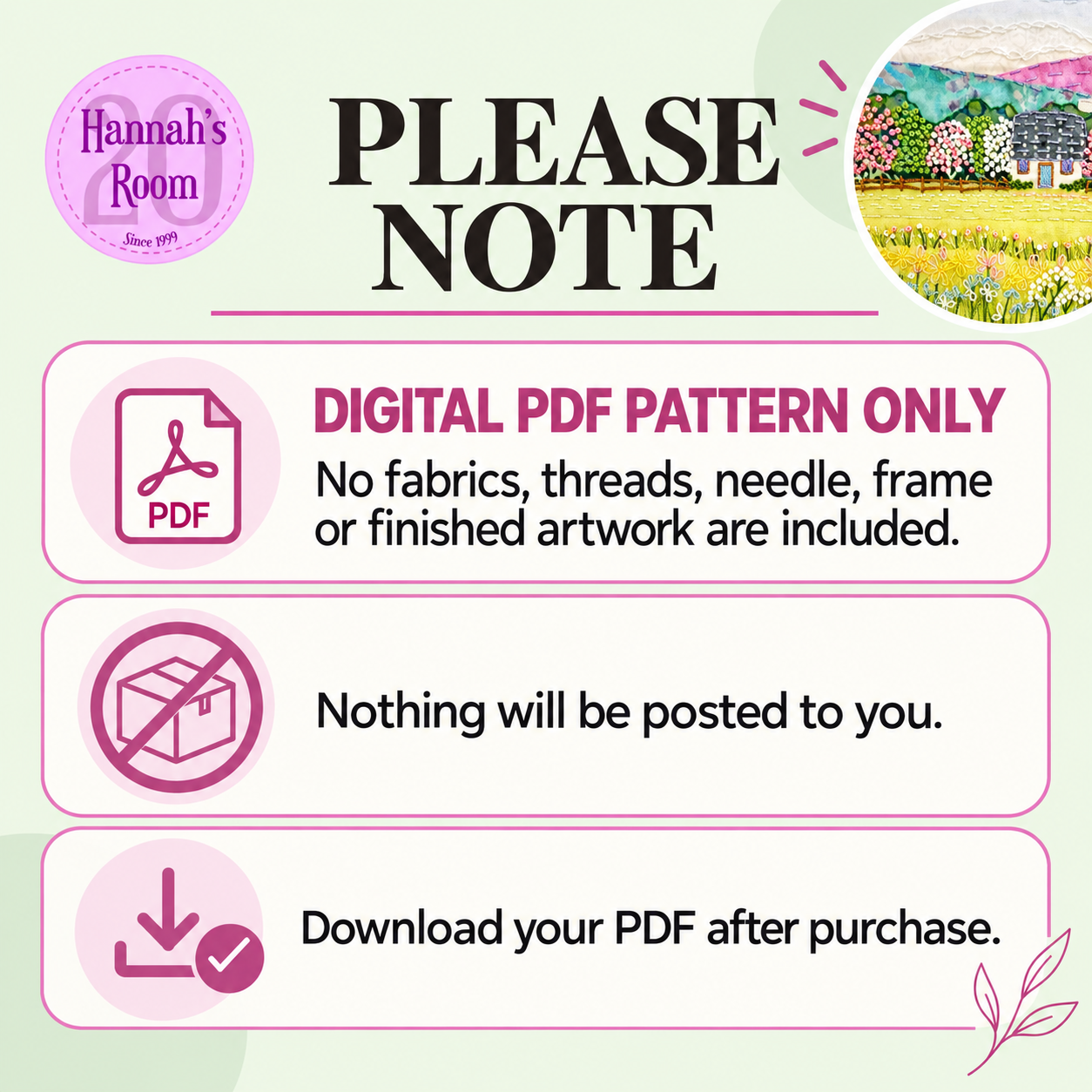 Spring Cottage Slow Stitch Pattern – Digital Download Pattern Only