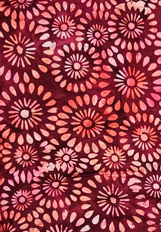 Raspberry Bursts Hoffman Bali Batik