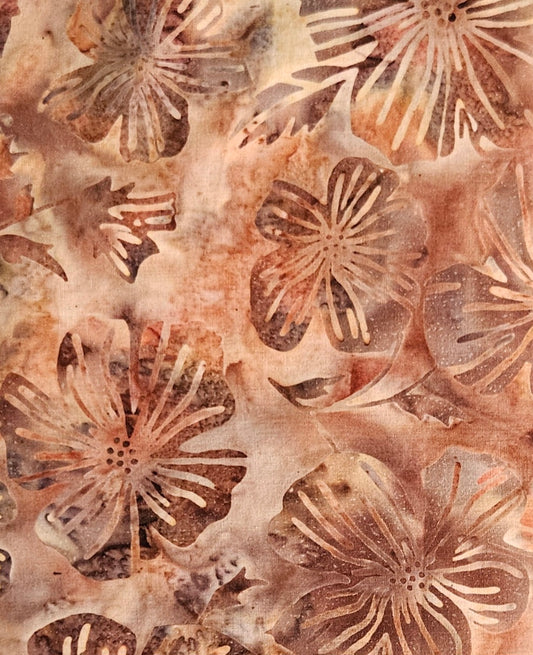 Latte flower stamp Hoffman Bali Batik