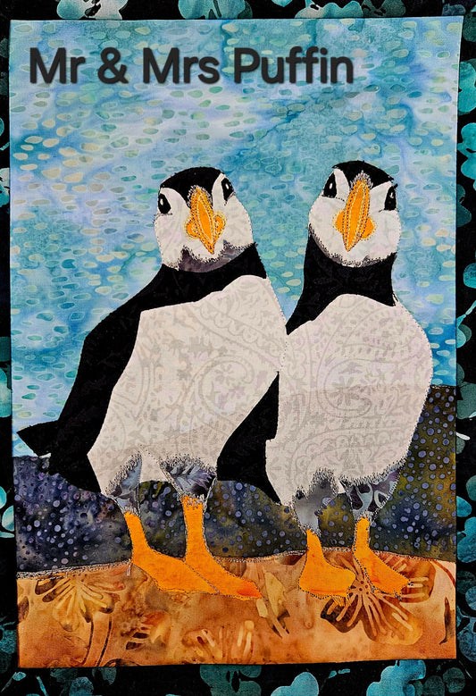 Mr & Mrs Puffin Journal Quilt Kit or Pattern