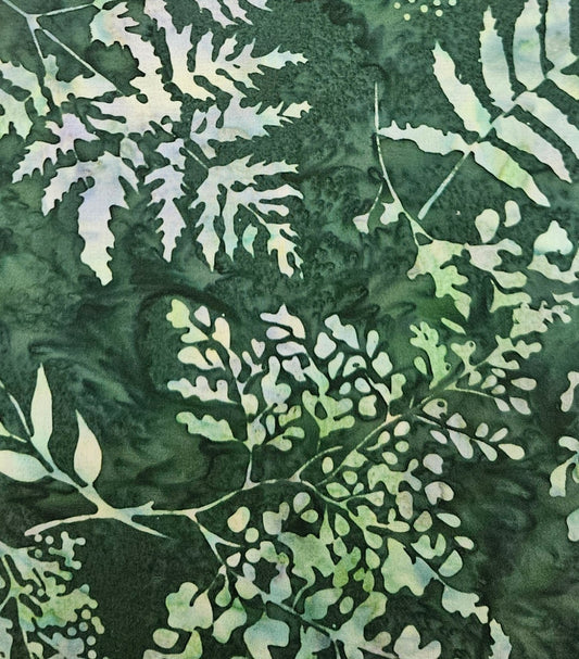 Green Fern Stamp Hoffman Bali Batik