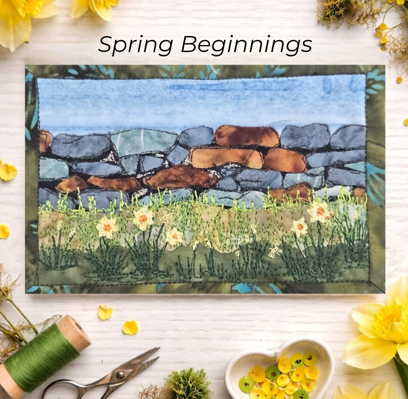 Spring Beginnings - Postcard Textile Kit