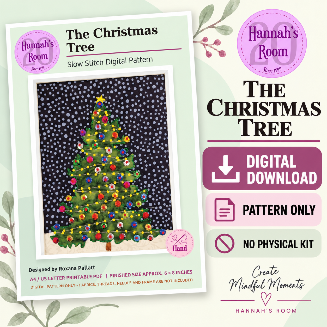 Christmas Tree Slow Stitch Pattern – Digital Download