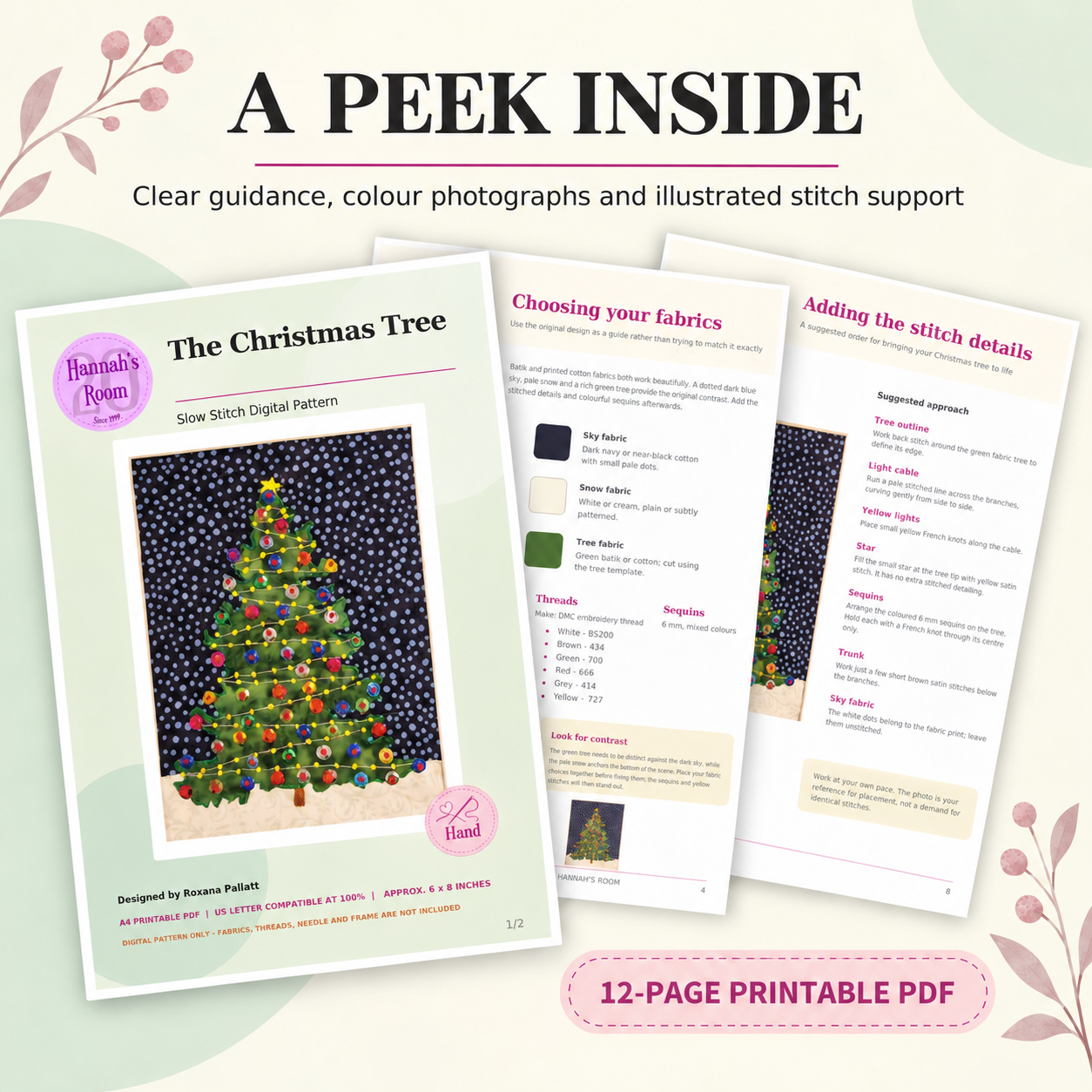 Christmas Tree Slow Stitch Pattern – Digital Download