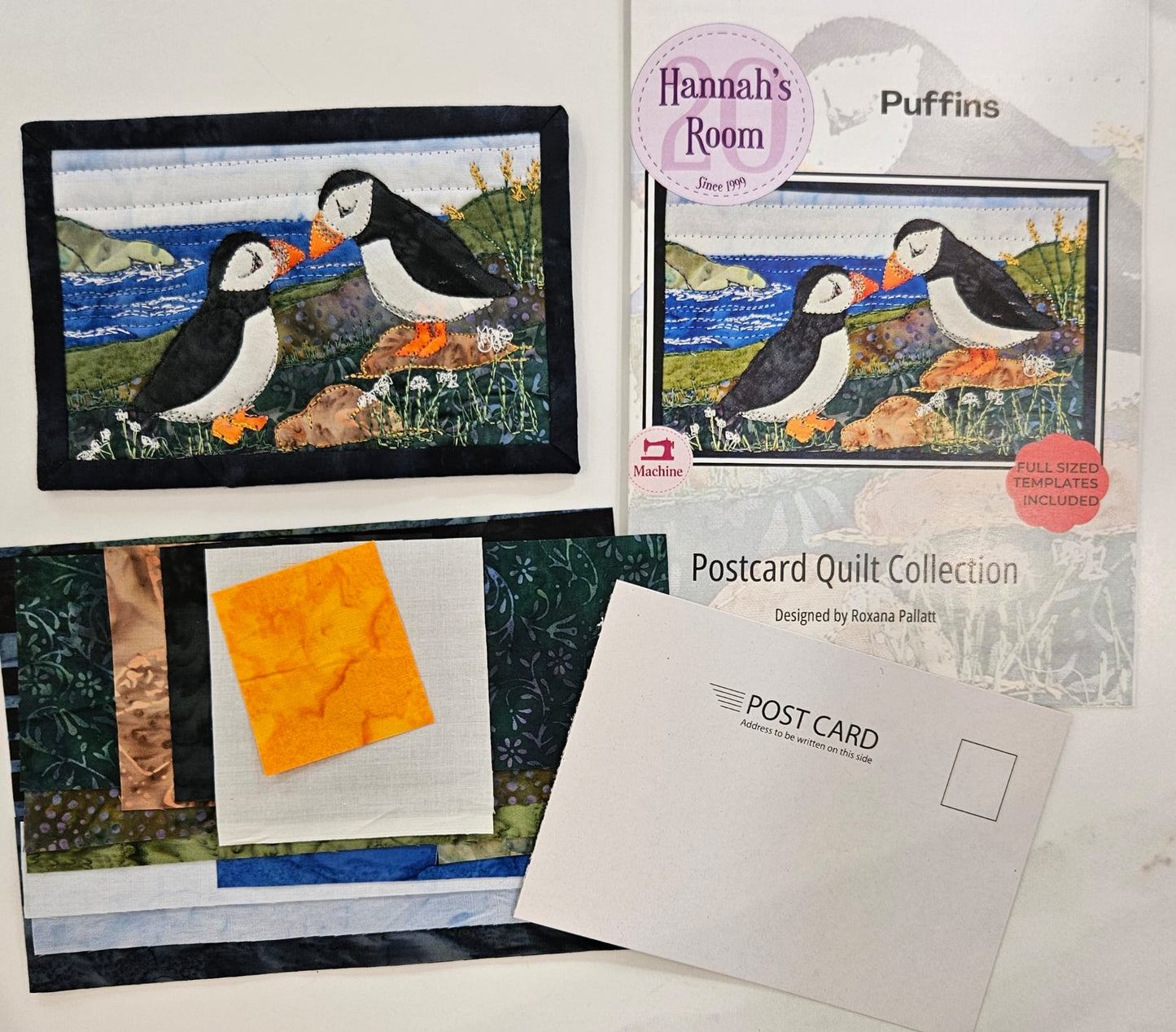Puffins - Postcard Textile Kit