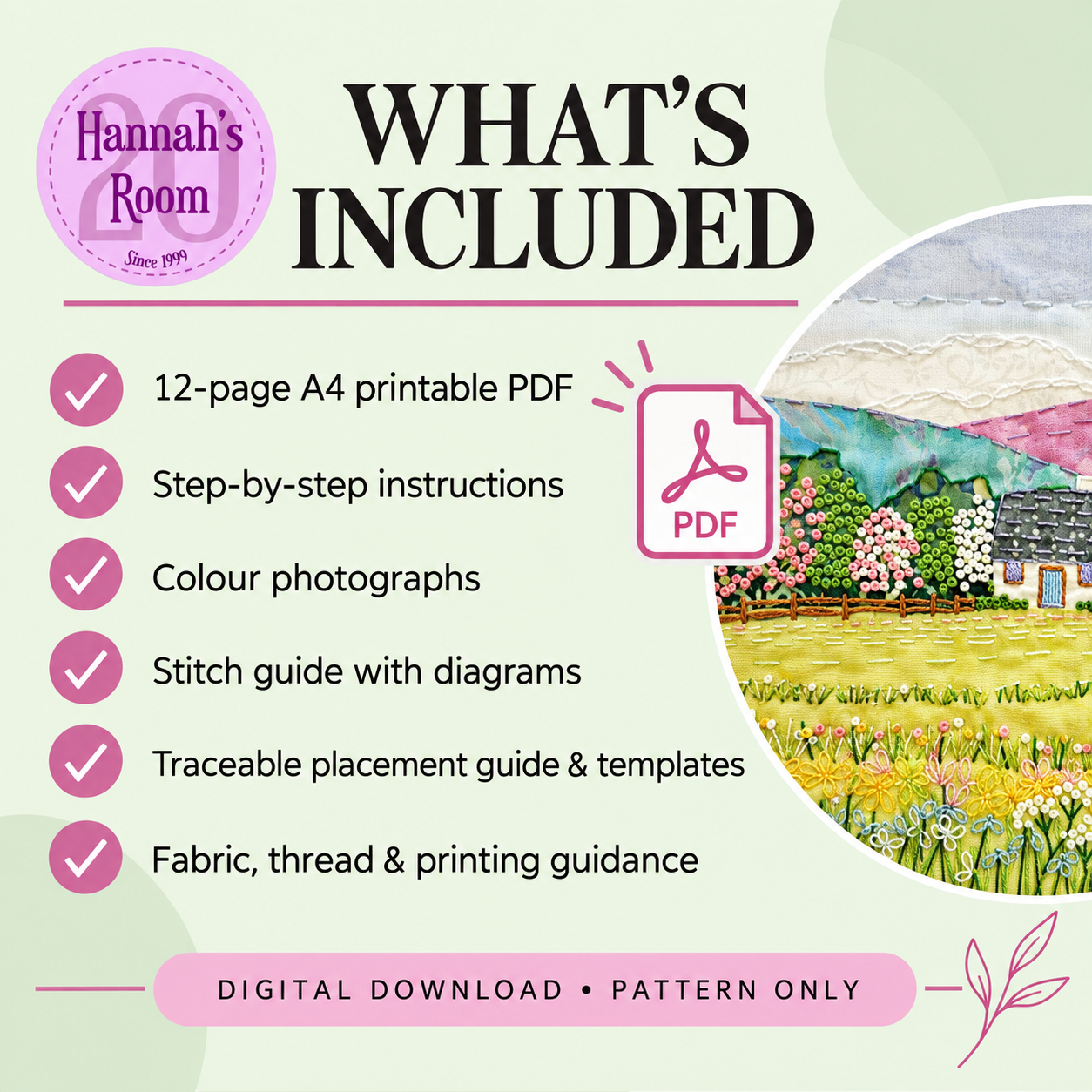 Spring Cottage Slow Stitch Pattern – Digital Download Pattern Only