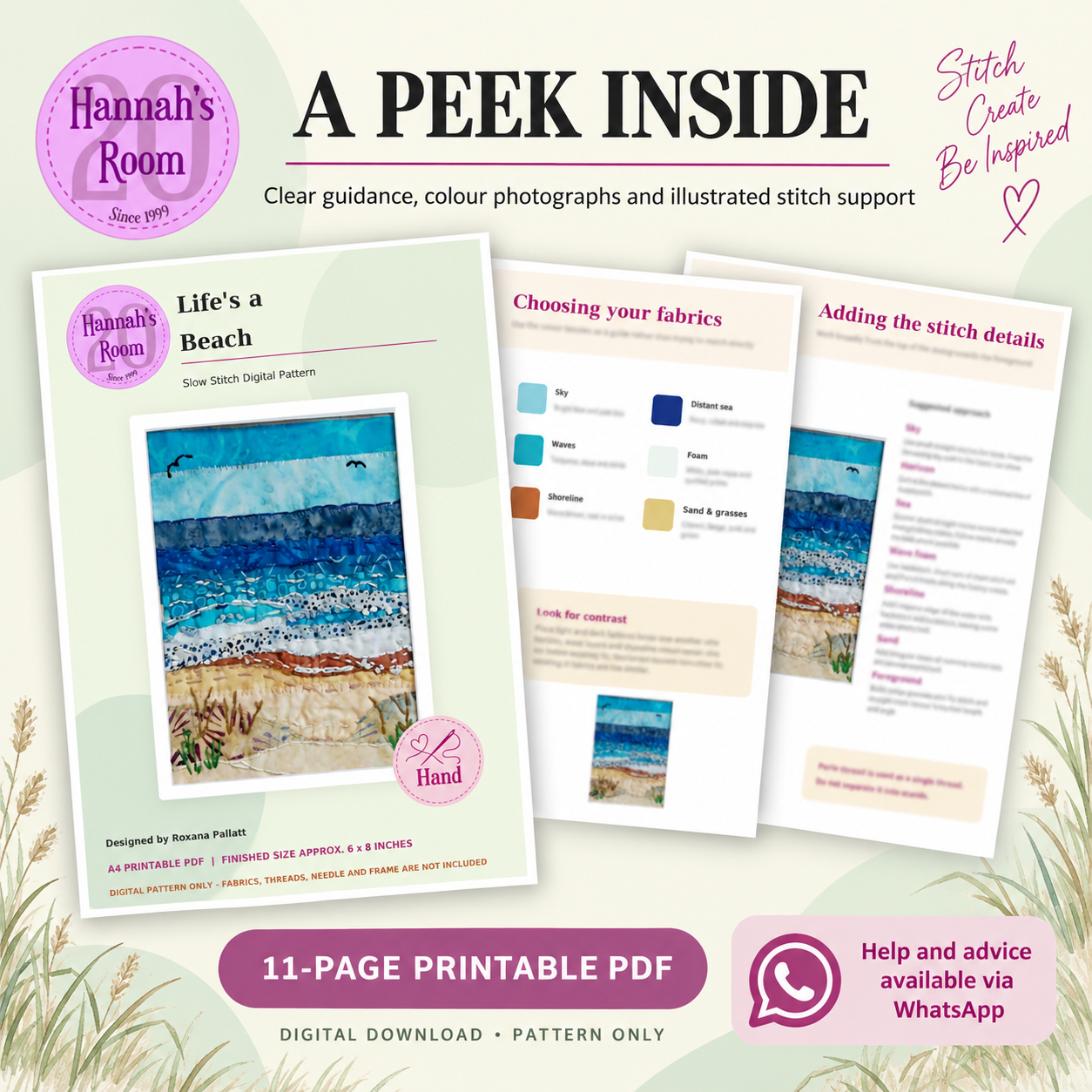 Life's A Beach Slow Stitch Pattern – Digital Download Pattern Only