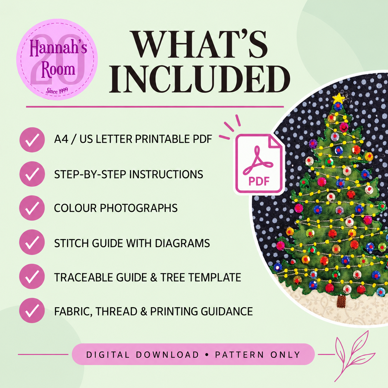 Christmas Tree Slow Stitch Pattern – Digital Download
