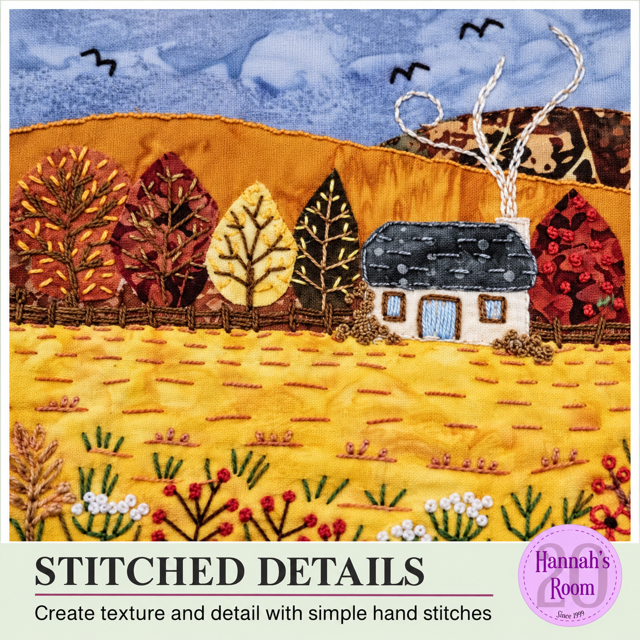 Autumn Cottage Slow Stitch Pattern – Digital Download Pattern Only