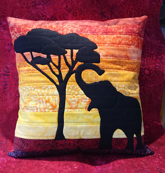 Savannah Sunrise Elephant Pattern Only