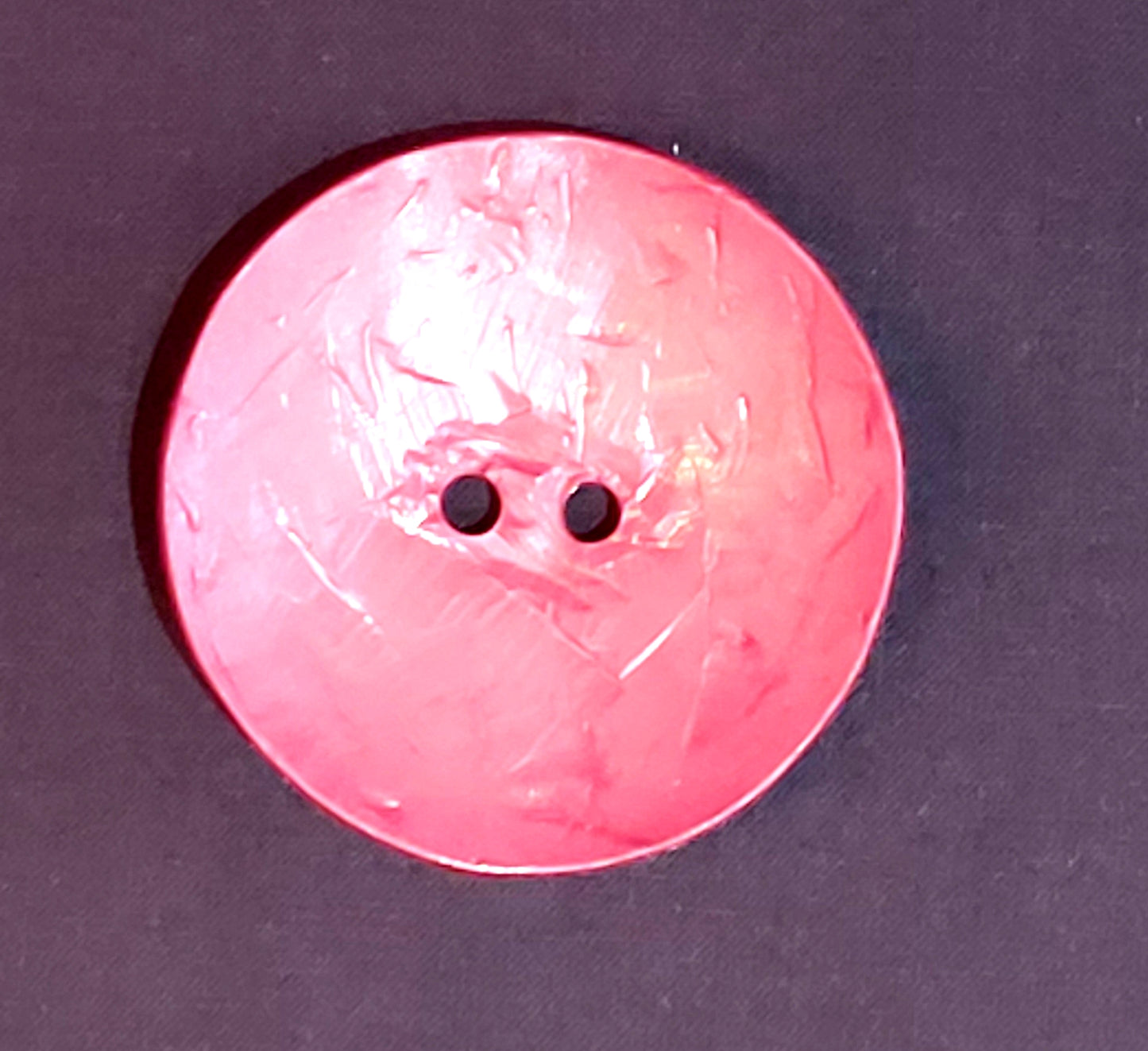 Large Circle Coconut Button - Burnt Red