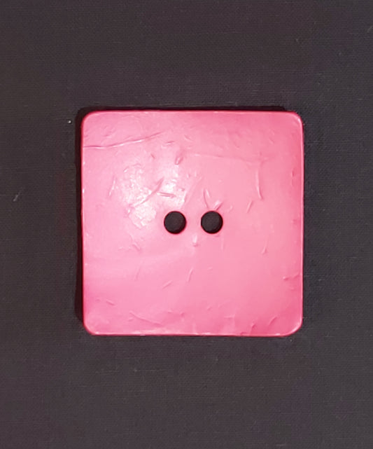 Square Coconut Button - Pink