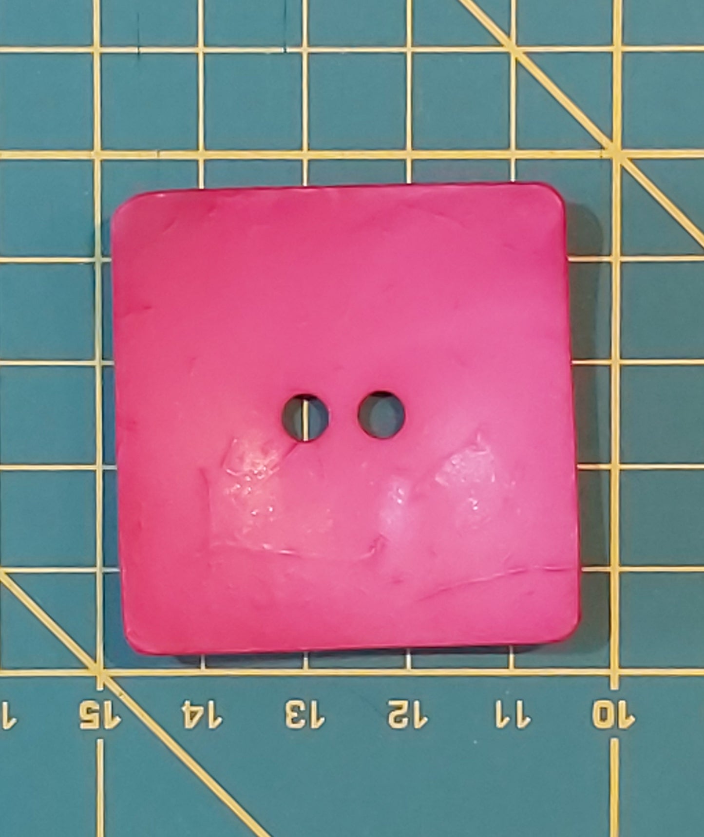Square Coconut Button - Pink