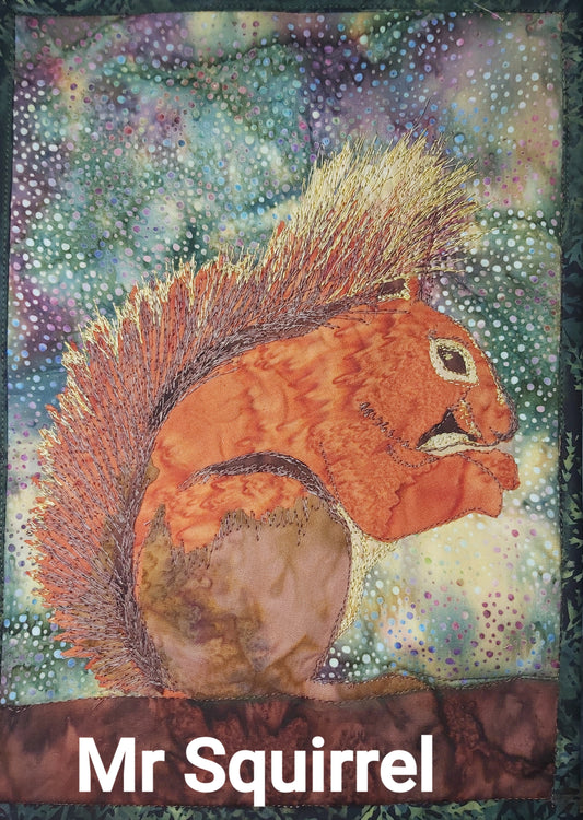 Mr Squirrel Journal Quilt Kit or Pattern