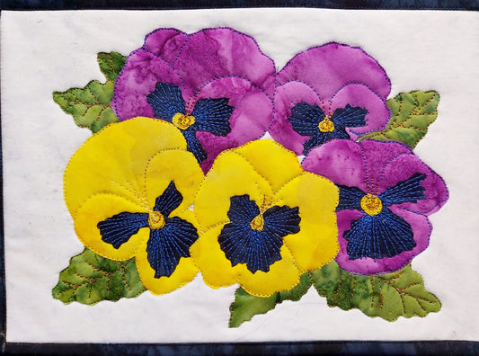 Pansies Journal Quilt Kit or Pattern