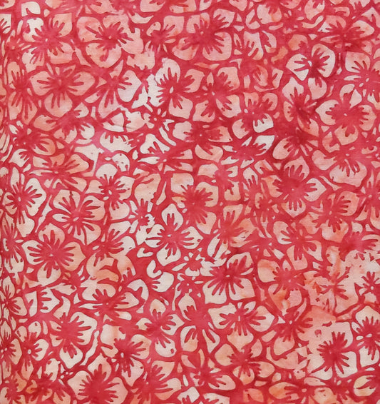 NEW Red Flower Stamp Hoffman Bali Batik